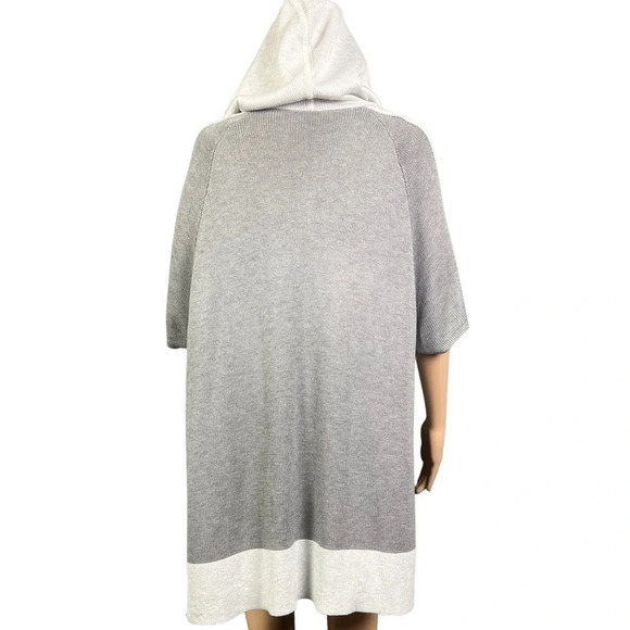 LULULEMON Womens Opened Up Hooded Poncho Size S/M Gray Color Block Tunic Sweater - Picture 6 of 8